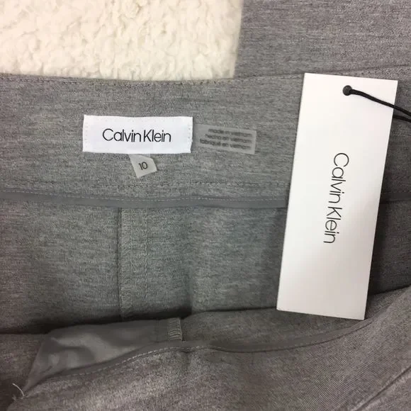 Calvin Klein Ankle Pants Faux Leather Stripe 10 - Picture 4 of 7